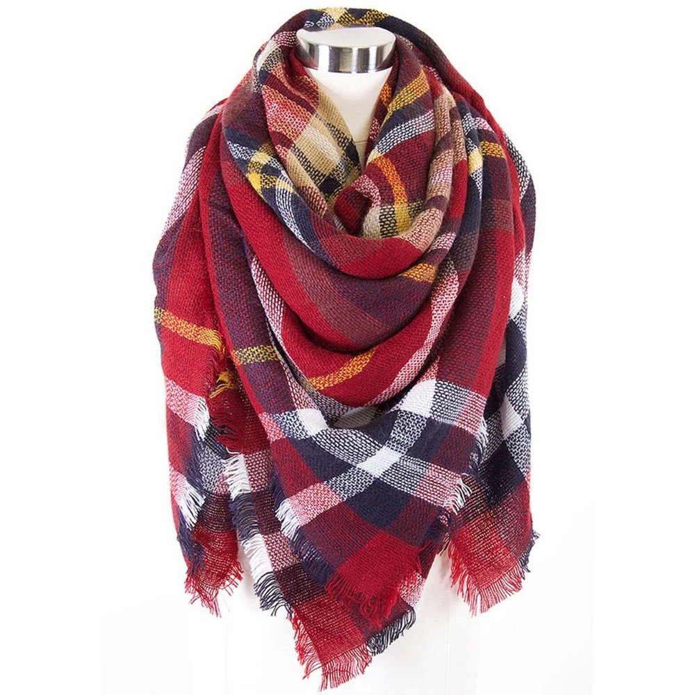 Scarvesme Buffalo Check Pattern Oversized Scarf